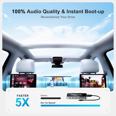 AI Box CarPlay, 3-in-1 Wireless CarPlay Adapter Android Auto OEM Wired Cars | Built-in Netflix/YouTube for Streaming, 5.8GHz WiFi, Convert Wired to Wireless, Plug & Play （4GB RAM+32GB ROM） in Saudi Arabia