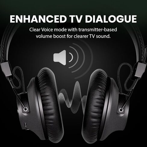 Avantree HT5009 Plus -Wireless TV Headphones with aptX-Adaptive Transmitter | TV Watching via Optical, AUX or Bluetooth, Clear Voice & Volume Boost for Seniors, Comfor Fit, 60H Playtime & Charging Dock in Saudi Arabia