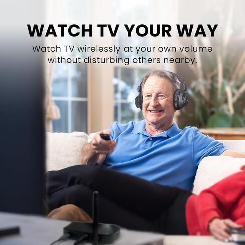 Avantree HT5009 Plus -Wireless TV Headphones with aptX-Adaptive Transmitter | TV Watching via Optical, AUX or Bluetooth, Clear Voice & Volume Boost for Seniors, Comfor Fit, 60H Playtime & Charging Dock in Saudi Arabia