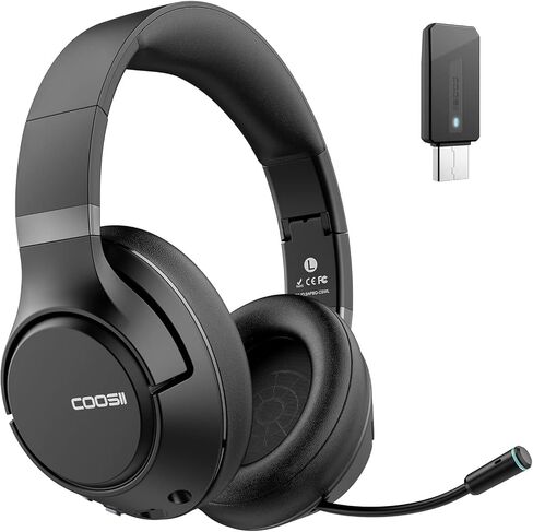 H300 Wireless Headphones with Microphone,Over Ear Bluetooth Headsets, Black | USB Dongle,One-Tap Mute, Environmental Noise Cancelling Retractable Mic for Work Office Call Center Laptop Computer in Saudi Arabia