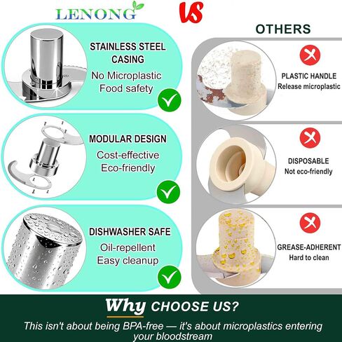 Less-Microplastic Blade for Cuisinart Food Processor, 14-Cup/DLC-001TXB-CSR | 304 Stainless Steel Shell, Crack Chip Flake & Stain Resistant, Easy Cleanup, Modular, Reliable and Durable, Serrated Edge in Kuwait