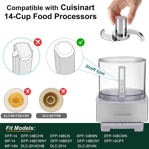 Less-Microplastic Blade for Cuisinart Food Processor, 14-Cup/DLC-001TXB-CSR | 304 Stainless Steel Shell, Crack Chip Flake & Stain Resistant, Easy Cleanup, Modular, Reliable and Durable, Serrated Edge in Kuwait