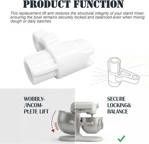 Bowl Lift Arm Fits KitchenAid Whirlpool Stand Mixer WP9706885 AP6013734 | Replaces WP9706885, AP6013734, 9703470, PS11746961. Bowl support arm for KitchenAid bowl-lift stand mixers. in Saudi Arabia