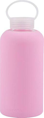 Apana Yoga Glass Water Bottles BPA Free Non Slip Sleeve Leak Proof Lid Reusable 32 Oz Sports Water Bottle Wide Mouth Lid Portable Hydration Tumbler in Saudi Arabia