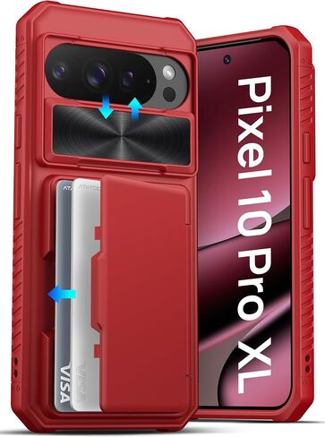 حافظة محفظة ATATOO لهاتف Google Pixel 10/10 Pro، حامل بطاقات (4 بطاقات)، أخضر | حجب RFID، غطاء كاميرا منزلق، حماية من السقوط من الدرجة العسكرية، جراب متين وشديد التحمل لهاتف Pixel 10/10 Pro 2025 in Kuwait