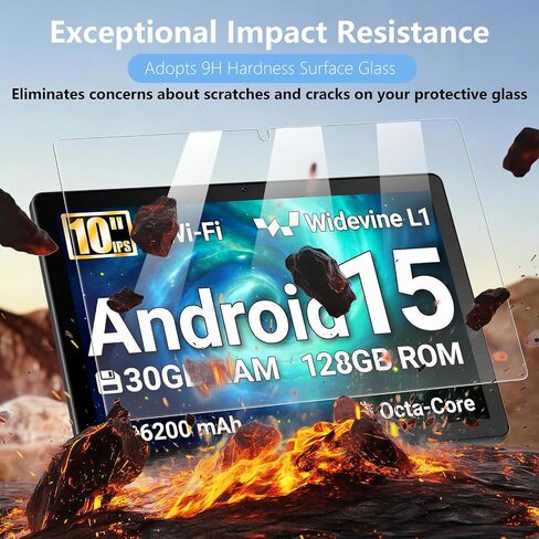مجموعة من 3 واقيات شاشة متوافقة مع جهاز Evermyth Tablet G13 مقاس 10 بوصات Android 15، زجاج مقسى صلابة 9H HD شفاف مضاد للخدش in Kuwait