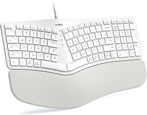 Nulea Ergonomic Split Keyboard Wired with Wrist Rest and USB-C Connection | Plug and Play Keyboard with Adjustable Tilt Legs, Natural Typing Design, Comfortable Support for Windows, Mac and PC in Saudi Arabia