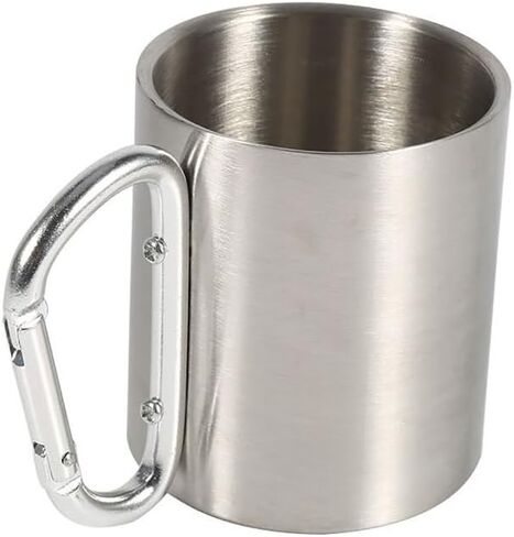 20oz Stainless Steel Camping Mug Leak-Proof Insulated Design Portable Travel Cup with Handle Carabiner for Hiking Backpacking Outdoor Activities in Saudi Arabia