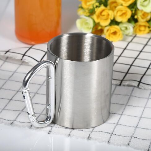 20oz Stainless Steel Camping Mug Leak-Proof Insulated Design Portable Travel Cup with Handle Carabiner for Hiking Backpacking Outdoor Activities in Saudi Arabia