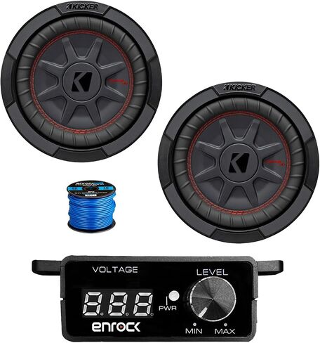 مضخم صوت للسيارة KICKER مقاس 8 بوصات 600 وات 4 أوم DVC، ومضخم صوت للسيارة رفيع للغاية، ومقبض جهير مع الفولتميتر الرقمي، وسلك in Kuwait