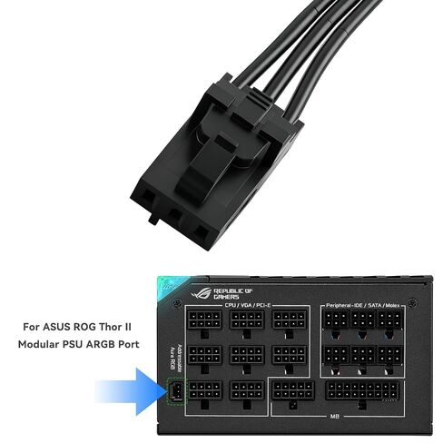 3Pin to ARGB Sync Cable, RGB Control Cable for ASUS ROG Thor II Psu(2 Pack) | PVC ARGB Light Syncs Wire for ROG Smooth Light Effects In Gaming Rigs in Saudi Arabia