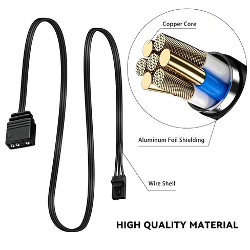 3Pin to ARGB Sync Cable, RGB Control Cable for ASUS ROG Thor II Psu(2 Pack) | PVC ARGB Light Syncs Wire for ROG Smooth Light Effects In Gaming Rigs in Saudi Arabia