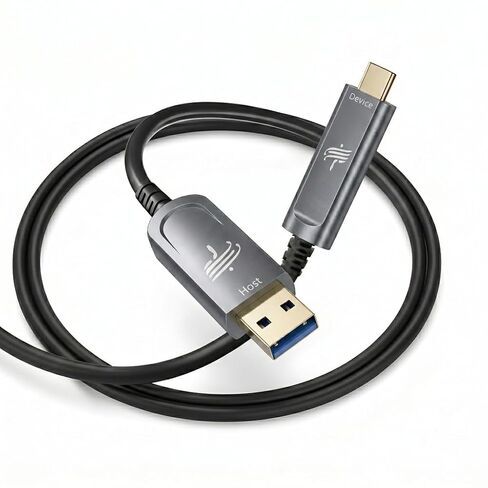 كابل ألياف ضوئية من USB A إلى USB C بطول 50 قدمًا وبصري نشط بسرعة 10 جيجابت في الثانية | USB 3.2 Gen2، Zero EMI، لكاميرا ويب Logitech، سماعة رأس VR/AR، مؤتمرات الفيديو، التحكم الصناعي، التصوير المربوط in Kuwait