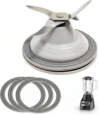 مجموعة قطع غيار خلاط BL2010BPA - تتضمن شفرة قاطعة (BL2010WP-07)، + ترس و3 حشوات من السيليكون (BL2010WP-05)| لخلاط بلاك اند ديكر 2010BG Bl2010BPA Bl2020R سلسلة الخلاطات in Kuwait