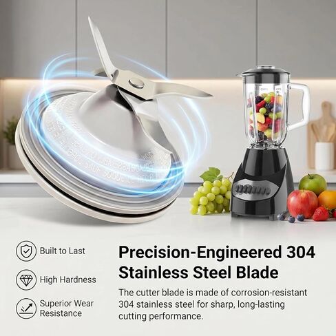 مجموعة قطع غيار خلاط BL2010BPA - تتضمن شفرة قاطعة (BL2010WP-07)، + ترس و3 حشوات من السيليكون (BL2010WP-05)| لخلاط بلاك اند ديكر 2010BG Bl2010BPA Bl2020R سلسلة الخلاطات in Kuwait