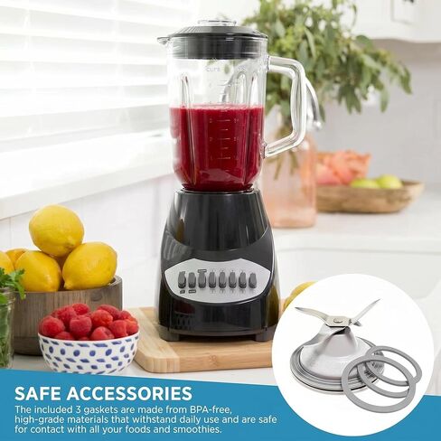 مجموعة قطع غيار خلاط BL2010BPA - تتضمن شفرة قاطعة (BL2010WP-07)، + ترس و3 حشوات من السيليكون (BL2010WP-05)| لخلاط بلاك اند ديكر 2010BG Bl2010BPA Bl2020R سلسلة الخلاطات in Kuwait