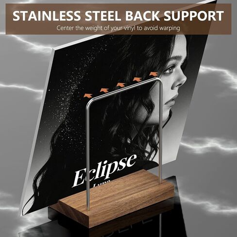 KORRTFID Now Playing Vinyl Record Stand, Vinyl Display Holder for Albums and LP Storage, Holds any Size Records (Walnut) in Kuwait