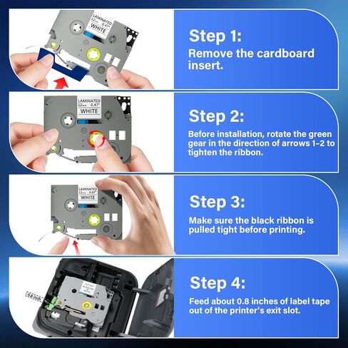TZE-231 Label Maker Tape 12mm 0.47 Laminated Black on White Replacement for TZ TZE TZE231 1/2" x 8m Tape Cassette for Ptouch PT-D220 PTD220 D220 PT-D210 PTD210 PT-H110 PT-D200 PT-D400 D410 (7 Packs) in Saudi Arabia