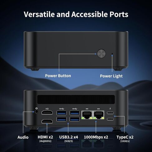 DreamQuest Mini PC Windows 11 Pro AMD Ryzen 5300U 16GB RAM 512GB SSD | Mini Desktop Computer Dual HD & Type-C output connect up to 3 monitors for seamless multitasking & high productivity in Saudi Arabia