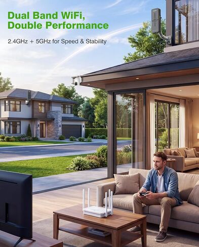CPE882 Outdoor WiFi 6 Bridge and Router Kit, 2.4GHz/5.8GHz Point-to-Point Wireless Bridge up to 3.1 Miles, 14dBi Antenna, Dual Gigabit Ethernet, PoE, IP65 for Barn, Garage and Shop in Saudi Arabia