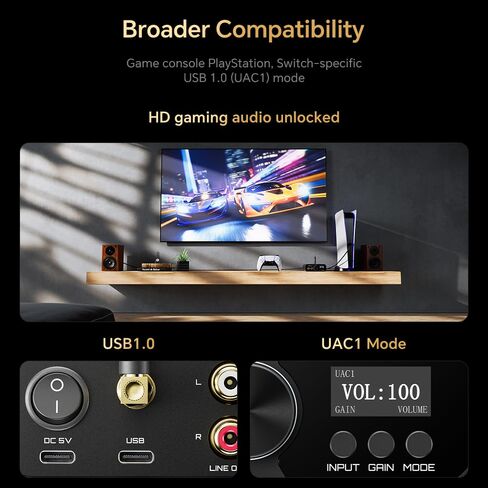 TempoTec Mach III-M3 HiFi USB DAC,Bluetooth DAC, 2*CS43198 DAC chip,UAC1.0 for PlayStation PS4,PS5,UAC2.0, EQ,Filter,DSD512/LDAC in Saudi Arabia