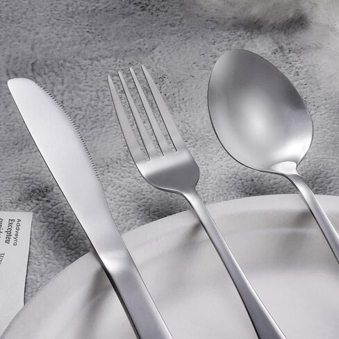 Travel Utensils with Case Stainless Steel Knife Fork Spoon Set | Reusable Cutlery, for Lunch Box, Portable Silverware Kit, Silver in Saudi Arabia