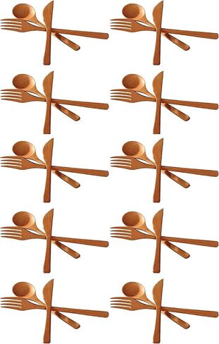 JapanBargain 3785, Bamboo Utensil Sets, Reusable Cutlery 3PC Set with Fork Knife Spoon, Eco-Friendly Flatware Travel Utensils, Dishwasher Safe, 8-inch in Saudi Arabia