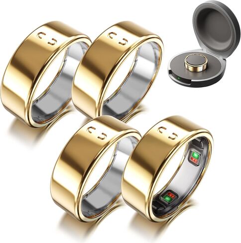 4 Pack Ring Cover Compatible for Oura Ring 5, Resistant TPU, Gold | 0.5mm Ultra-Thin Ring Protector Case，Scratch Resistant TPU Smart Ring Cover Accessories for Women Men, Easy to Use in Saudi Arabia