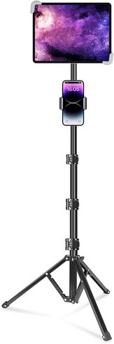elitehood iPad Tripod Stand, Aluminum Alloy iPad Stand, 360 Rotation Adjustable Height iPad Stand Holder for Floor, Universal Compatible with All 7.9-11 Inch Tablet in Saudi Arabia