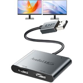 Display Port Splitter for Dual Monitors, Extended Display for Windows, Dual 4K@60Hz Displayport Splitter 1 in 2 Out, Single 4K@120Hz, DP 1.4 MST Hub Compatible with PC, Laptop, Graphics Card in Saudi Arabia