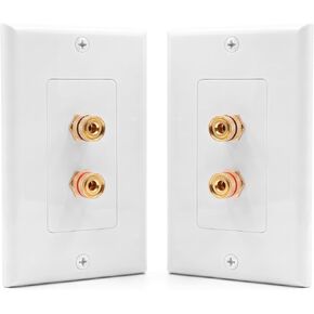 Speaker Wall Plate Banana Plug Wall Plates Speaker Wire Plate (1, 4-Port) | for In-wall Speaker Wire, Surround Sound System, Home Theater Setup in Saudi Arabia