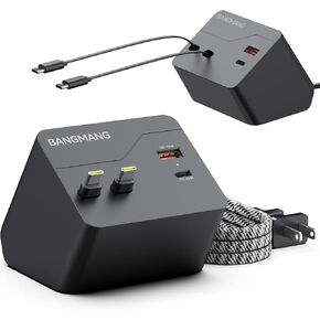 4 in 1 Retractable Charger Station with Dual USB C Cables, Black | 40W Retractable Phone Charger with Dual USB Ports, 20W USB-C Fast Charging for iPhone 17 16 15, LG, Galaxy S24 23, Pixel in Saudi Arabia
