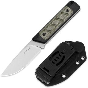 Kizer Smolt Fixed Blade Knife, 2.93" Drop Point 3V Blade with Sheath | G10 & Micarta Handle, EDC Fixed Blade Knife with Kydex Sheath for Men Women 1063A1 in Saudi Arabia