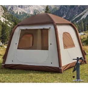 Inflatable Camping Tent,2/4/6/8/10 Person Glamping Inflatable Tents, Quick Setup Blow Up Tents with Pump, Waterproof Oxford Inflatable House for Camping, Air Glamping Hot Tents for Adult in Saudi Arabia