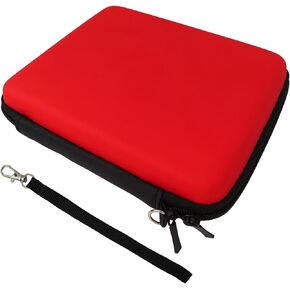 حقيبة حمل ذات هيكل صلب الكل في واحد مطورة لعام 2024 لجهاز Nintendo 2DS، حافظة واقية متعددة الوظائف لملحقات الألعاب مع حزام مقبض (أحمر) in Kuwait
