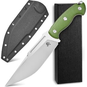 Sitivien ST40 Fixed Blade Knife VG10 Steel Blade Micarta Handle Full Tang Knife with Sheath for Outdoor Camping Hiking Working Survival (Black) in Saudi Arabia
