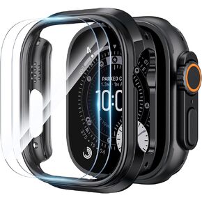 WSKEN for Apple Watch Ultra 3/Ultra 2/Ultra Case with Screen Protector 49mm - Military Grade Shockproof Cover with 2 Pack Scratch Resistant Tempered Glass, Lightweight Rugged Bumper for iWatch in Saudi Arabia
