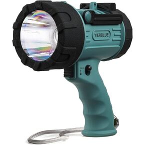 YIERBLUE Rechargeable Spotlight, Super Bright 2000,000 High Lumen LED Handheld Spotlight Long Lasting Large Flashlight Searchlight and Flood Camping Flashlight with Foldable Tripod Black in Saudi Arabia