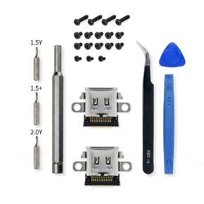 2 Pack USB C Charging Port with Repair Kit for Nintendo Switch | DIY Repair Tool Kit, Compatible with HAC-001 Only (Not for OLED/Lite/Switch 2) in Saudi Arabia