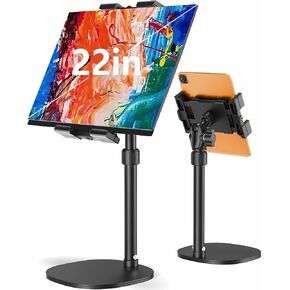 OHLPRO Heavy Duty Portable Monitor Stand for Desk, 22.83" Ultra Tall Tablet Holder with Wide Steel Base, 5.5 LB Capacity, iPad Stand Fits 5-22" Screen, iPad Pro 12.9 13, Office, Kitchen, Drawing in Saudi Arabia