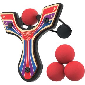 Mighty Fun! Mischief Maker® Racing Wooden Slingshot for Kids with Soft Foam Balls (Green) in Saudi Arabia