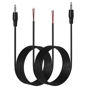 SIOCEN 2-Pack 6FT استبدال 3.5 مم ذكر جاك إلى سلك عاري مفتوح النهاية TS 2 قطب أحادي 1/8 بوصة 3.5 مم جاك موصل قابس AUX كابل صوت للماسح الضوئي، مكبر الصوت PA، مفتاح مورس، مراوح التبريد، إصلاح أمبير الطاقة in Saudi Arabia