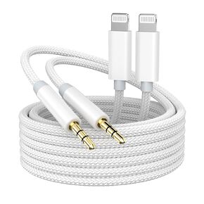 [Apple MFi Certified] iPhone Aux Cord for Car 2 Pack 3.3ft White in Saudi Arabia
