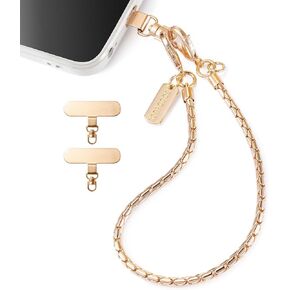 Wristlet Strap Copper Phone Lanyards Gold Detachable Metal Cellphone Safety Charms Wrist Bracelet 2 Tabs 1 Phone Leash Tether Anti Theft For Iphone Case Chain Women Girl Shopping Traveling Sport in Kuwait