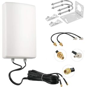 11dBi مكاسب عالية 4G LTE 5G هوائي MIMO مزدوج الاستقطاب مقاوم للماء مع كابل مزدوج 5 متر SMA/TS9 موصل لـ Netgear Nighthawk M6/M6 Pro، M5/MR5100، M1/MR1100، MiFi Mobile Hotspot Router، Eifagur in Kuwait