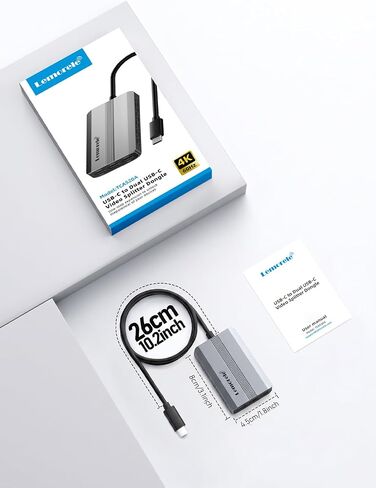 مقسم فيديو Lemorele USB-C، مخرج USB-C مزدوج 4K@60 هرتز، 100 وات PD | متوافق مع Steam Deck والمحول الأصلي، يدعم نظارات AR والشاشات المحمولة، وضع المرآة Mac فقط، وليس للمحول 2 in Kuwait