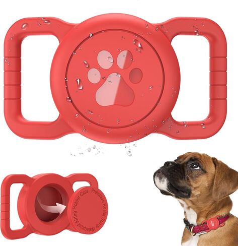 SANKALA Waterproof Airtag Holder for Dog Collar, Black, 1 Pack | Fit Collar Width 0.6-1.3 Inch, Lightweight & Durable Silicone, For Apple Airtag 1st and 2nd Gen, Signal Friendly, Easy to Use in Saudi Arabia