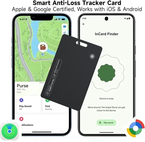 MergeCard, Works with Apple Find My (iOS) & Google Find Hub (Android),– for Wallet & Passport Rechargeable Wireless Charging, IPX68 Waterproof, Thin Tracker Card (1 Pack) in Saudi Arabia