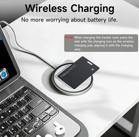 MergeCard, Works with Apple Find My (iOS) & Google Find Hub (Android),– for Wallet & Passport Rechargeable Wireless Charging, IPX68 Waterproof, Thin Tracker Card (1 Pack) in Saudi Arabia