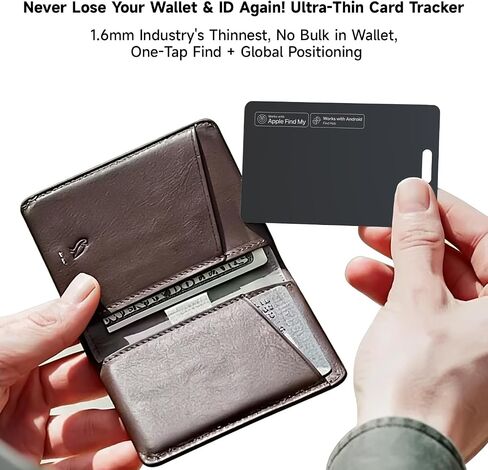 MergeCard, Works with Apple Find My (iOS) & Google Find Hub (Android),– for Wallet & Passport Rechargeable Wireless Charging, IPX68 Waterproof, Thin Tracker Card (1 Pack) in Saudi Arabia